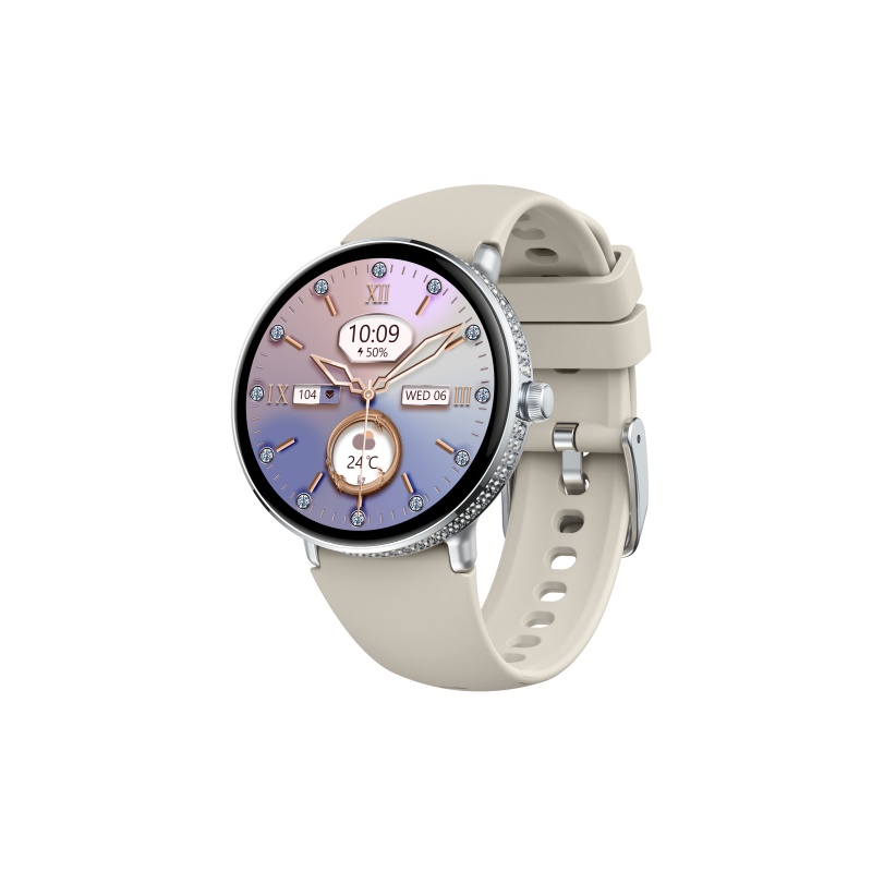Women luxury smart watch with crystals IP68 waterproof heart rate