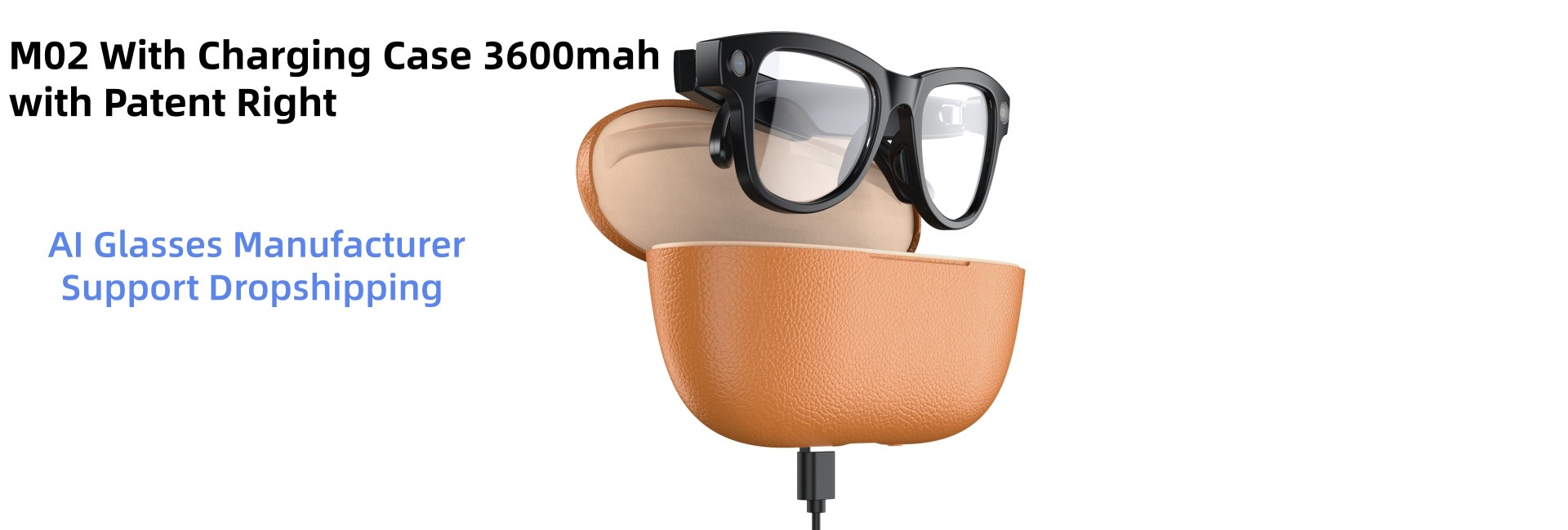 M02X Ultra 4K camera sunglasses with charging case