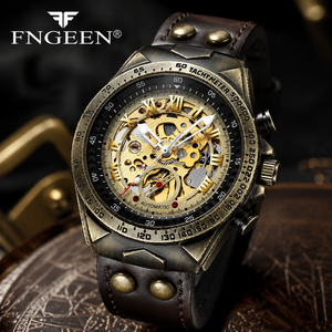 Antique Leather Automatic Mechanical Watch