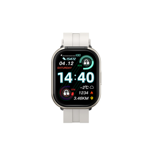 Silver Silicone Smart Watch 2.01TFT Large Screen Built In Wireless Headphones