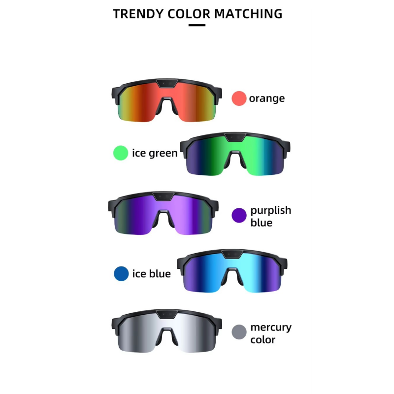 Q01 sport cycling smart video glasses with 1080P recording and UV400 lens